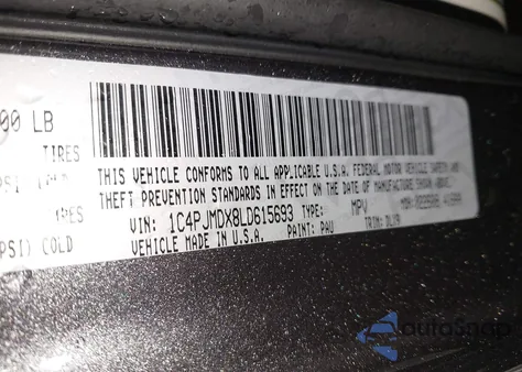 2020 Jeep Cherokee Limited 4X4 z USA, uszkodzony, nr VIN 1C4PJMDX8LD615693